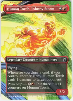 MAGIC MTG HUMAN TORCH, JOHNNY STORM (BORDERLESS) 321 MARVEL SUPER HEROES - Image 1