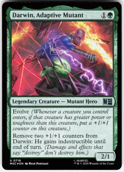 MAGIC MTG DARWIN, ADAPTIVE MUTANT 718 COMMANDER: MARVEL SUPER HEROES FOIL - Image 1