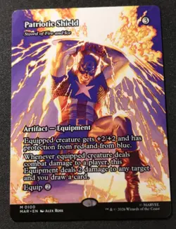 Patriotic Shield Sword Of Fire And Ice - Borderless - MSH - MTG - NM - EN - 0100 - Image 1
