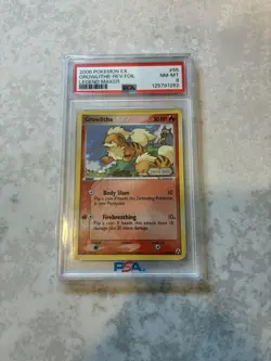 2006 POKEMON EX LEGEND MAKER #55 GROWLITHE-REVERSE FOIL PSA 8 - Image 1