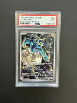 PSA 9 Mint - Thundurus #209 Pokemon Center Black Bolt ETB Promo, Graded - Image 1