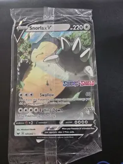 Pokemon TCG Sword And Shield Snorlax V 141/202 Jumbo Stamped Promo Sealed - Image 1