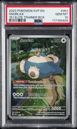 2023 POKEMON SVP EN-SV BLACK STAR PROMO 151 ELITE TRAINER BOX SNORLAX PSA 10 - Image 1