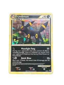 Umbreon 10/90 HGSS Undaunted Cracked Ice Holo Card LP-MP Pokemon - Image 1