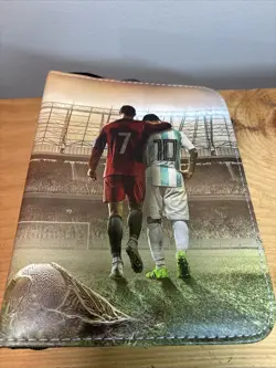 Soccer Card Binder - 400 Capacity Card Album, 3 Ring Card Ronaldo & Messi - Image 1