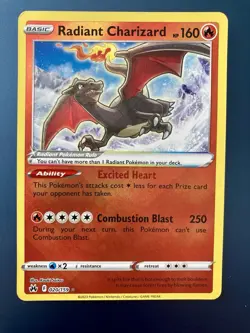 Radiant Charizard 020/159 Crown Zenith Holo Rare Pokemon Card VGC Clean Back - Image 1