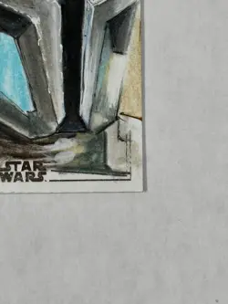 Pas Vizsla 1/1 Artist Sketch Card by Scott Anthony Topps Chrome Star Wars - Image 5