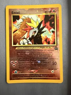 Entei WoTC Black Star Promo Reverse Holo #34 Pokemon Card LP- - Image 1