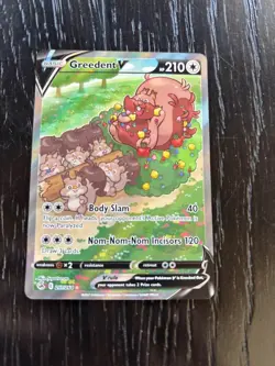 Greedent V 257/264 Alternate Art Fusion Strike Pokemon Card NM Alt Art - Image 1