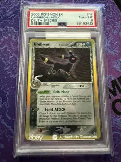 Pokemon TCG Umbreon Delta Species Holo Rare Card 17/113 PSA 8 - Image 1