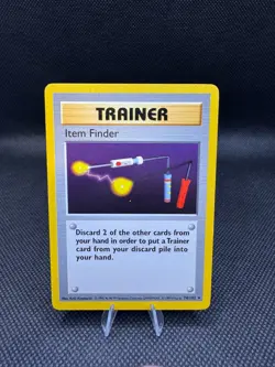 Pokemon TCG Item Finder 74/102 Base Set Rare WOTC Vintage Trainer Card MP - Image 1