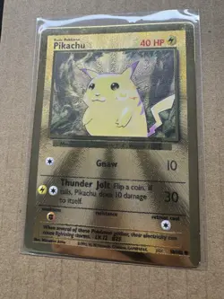Pikachu 58/102 Celebrations Metal Card English Pokemon TCG *HP/DAMAGED* - Image 3