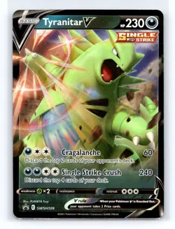 2021 Pokemon TCG Sword & Shield Promo Cards Tyranitar V Black Star Promo SWSH109 - Image 1