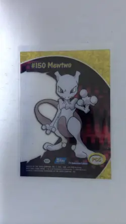 2000 Pokemon Topps TV Animation Clear Card Mewtwo #150 LP - Image 2