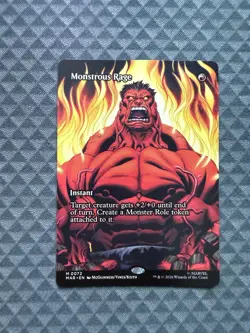 MTG Monstrous Rage #0072 Borderless Mythic Marvel Universe Eternal-Legal (MAR) - Image 1