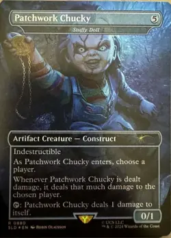 1x Patchwork Chucky - Stuffy Doll - Foil - Borderless MTG - Secret Lair - NM-Min - Image 1