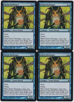 MTG 4X Faerie Harbinger X4 Lorwyn Magic - LP/MP - Image 1