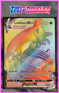 Carte Pokemon Lokhlass VMAX 203/202 Rainbow EB01 EB1 Epee et Bouclier FR - Image 1