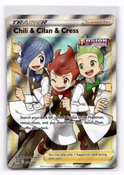 Chili & Cilan & Cress (Full Art) SWSH08: Fusion Strike - Pokemon NM 258/264 - Image 1
