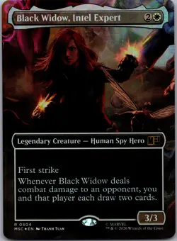 Black Widow, Intel Expert (Borderless) 504 Commander: Marvel Super Foil NM - Image 1