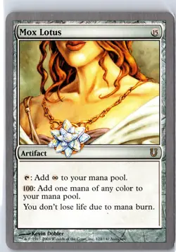Mox Lotus 124 Rare Unhinged Magic: The Gathering Moderately Played - Image 1
