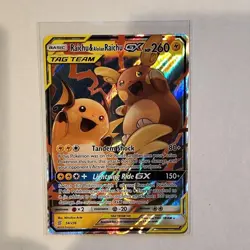 Raichu & Alolan Raichu GX 54/236 ULTRA RARE Unified Minds Pokemon Card TCG MINT - Image 1