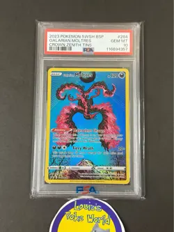 PSA 10 - GALARIAN MOLTRES SWSH284 CROWN ZENITH BLACK STAR PROMO POKEMON GEM MINT - Image 1
