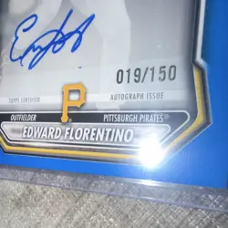 Topps Edward Florentino Pirates 4-Card Lot 2026 Bowman 1st Bowman Auto 019/150 - Image 2
