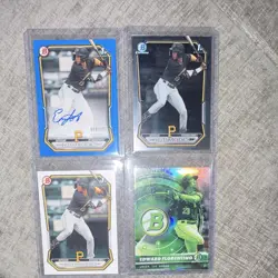 Topps Edward Florentino Pirates 4-Card Lot 2026 Bowman 1st Bowman Auto 019/150 - Image 3