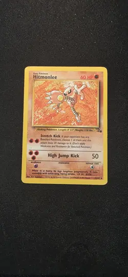 Pokemon Hitmonlee 22/62 Fossil Unlimited Rare WOTC 1999 LP Vintage Card - Image 1
