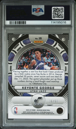 PSA 10 Keyonte George 2023 Panini Obsidian Orbital Electric Etch Reggae Flood - Image 2