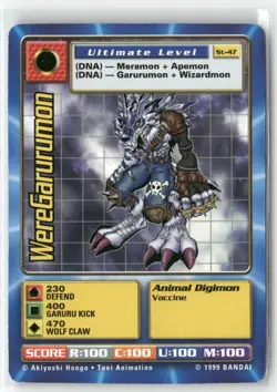1999 Bandai Digimon Vintage Card - Weregarurumon #ST-47 Ultimate Level - Image 1