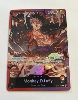 Bandai One Piece Card Game Monkey.D.Luffy Leader ST10-002 Foil Full Art EN - Image 1