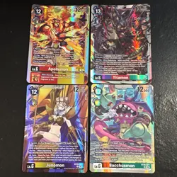 Bandai Digimon Card Game BT25 Alt Art Foil SR 4-Card Lot Apollomon + More - Image 1