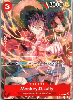 MONKEY.D.LUFFY (TOURNAMENT PACK VOL. 1) P-006 ONE PIECE PROMOTION CARDS OP - Image 1
