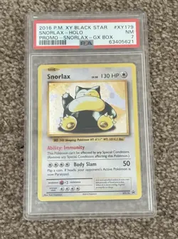 Pokemon TCG Snorlax Black Star Promo Holo Card XY179 2016 PSA 7 - Image 1