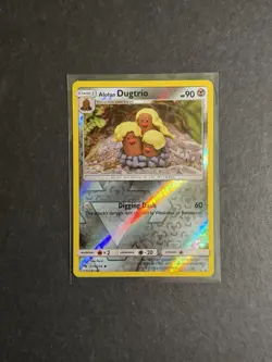 Alolan Dugtrio 123/214 Reverse Holo Pokemon Card SM Lost Thunder PTCG LP - Image 1