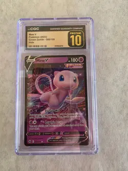 CGC PRISTINE 10 MEW-V HOLO POKEMON CARD 2023 CROWN ZENITH - Image 1