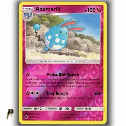 Pokemon Sun & Moon Lost Thunder Azumarill 136/214 Reverse Holo Rare Card LP - Image 1