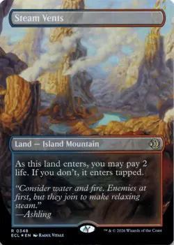 Steam Vents FOIL BORDERLESS Lorwyn Eclipsed Magic MTG NM - Image 1