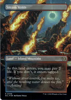 Steam Vents FOIL BORDERLESS Lorwyn Eclipsed Magic MTG NM - Image 2