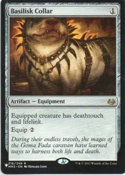MTG: The List Reprints: Basilisk Collar: Lightly Played Condition - Image 1