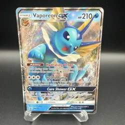 Pokemon Card Vaporeon GX SM172 Black Star Promo Sun Moon Holo Rare - Image 1