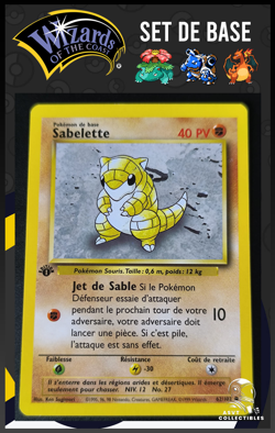 Sabelette 62/102 Edition 1 Ed 1 Set De Base Wizards Carte Pokemon FR - Image 1