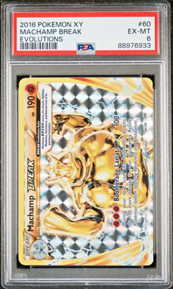 Pop 12! EX-Mint 2016 Pokemon XY Evolutions Machamp Break 60/108 Holo PSA 6 - Image 1