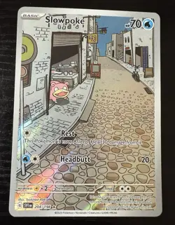Pokemon TCG Slowpoke 204/198 SV01 Illustration Rare Full Art Holo - Image 1