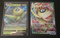 Celebi VMAX 008/198 & Celebi V 007/198 Sword & Shield Chilling Reign Pokemon NM - Image 1
