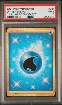 MINT✨ 2021 Pokemon SWSH Chilling Reign Water Energy Secret Gold PSA 9 - Image 1
