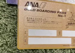 ANA Pokemon Jet Gold Boarding Pass Flying Pikachu Ver. Japanese Nintendo 1998 - Image 5