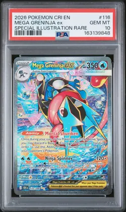 2026 POKEMON CRI EN-SPECIAL ILLUSTRATION RARE #116 MEGA GRENINJA EX PSA 10 - Image 1